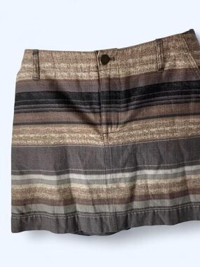 Old Navy brown snd grey striped mini skirt Size 4